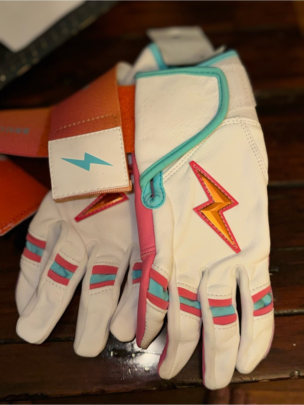 Bruce Bolt White Batting Gloves